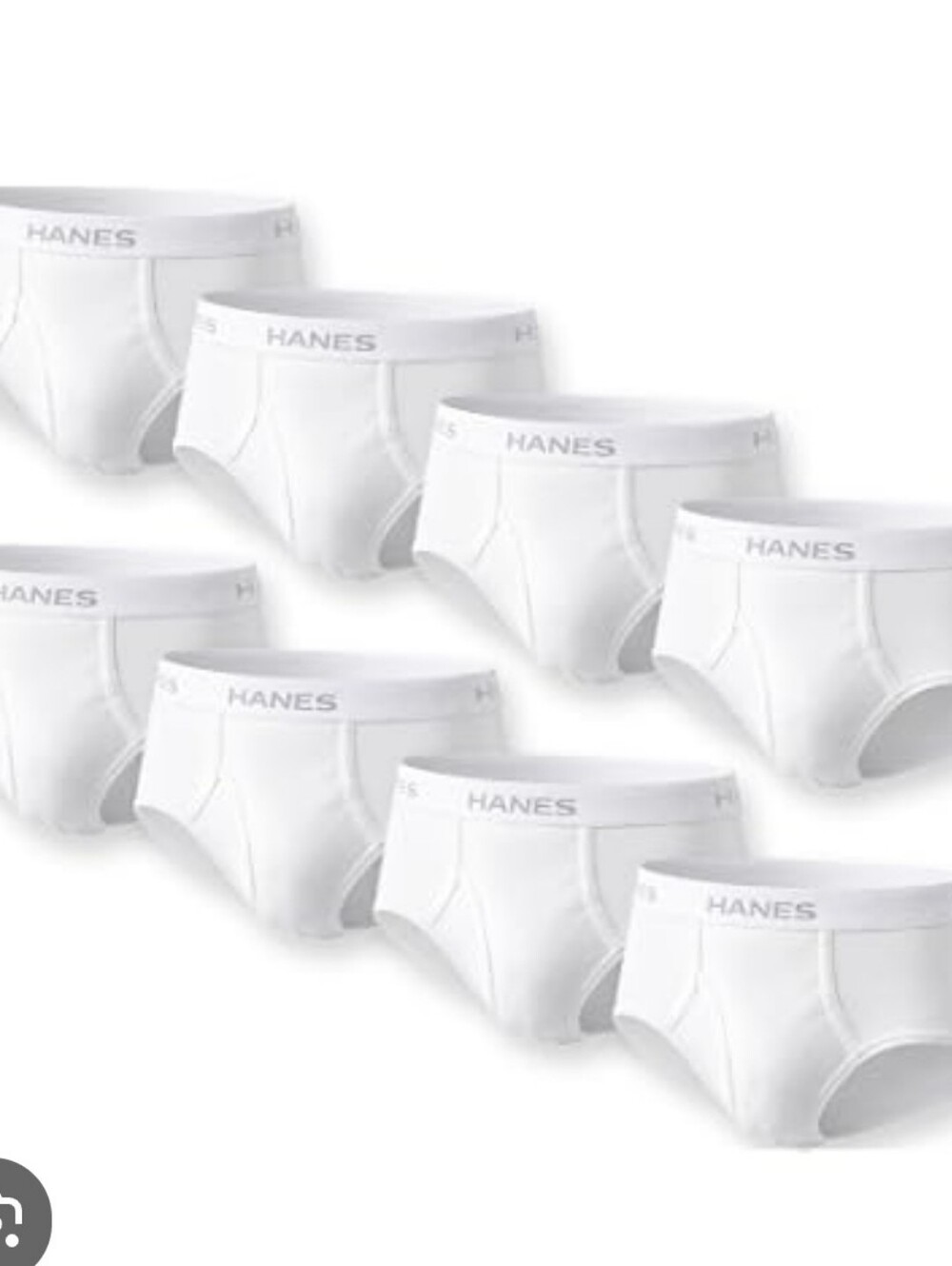 (Ew)Hanes Men's White 100% Cotton Brief Underwear, 8-Pack